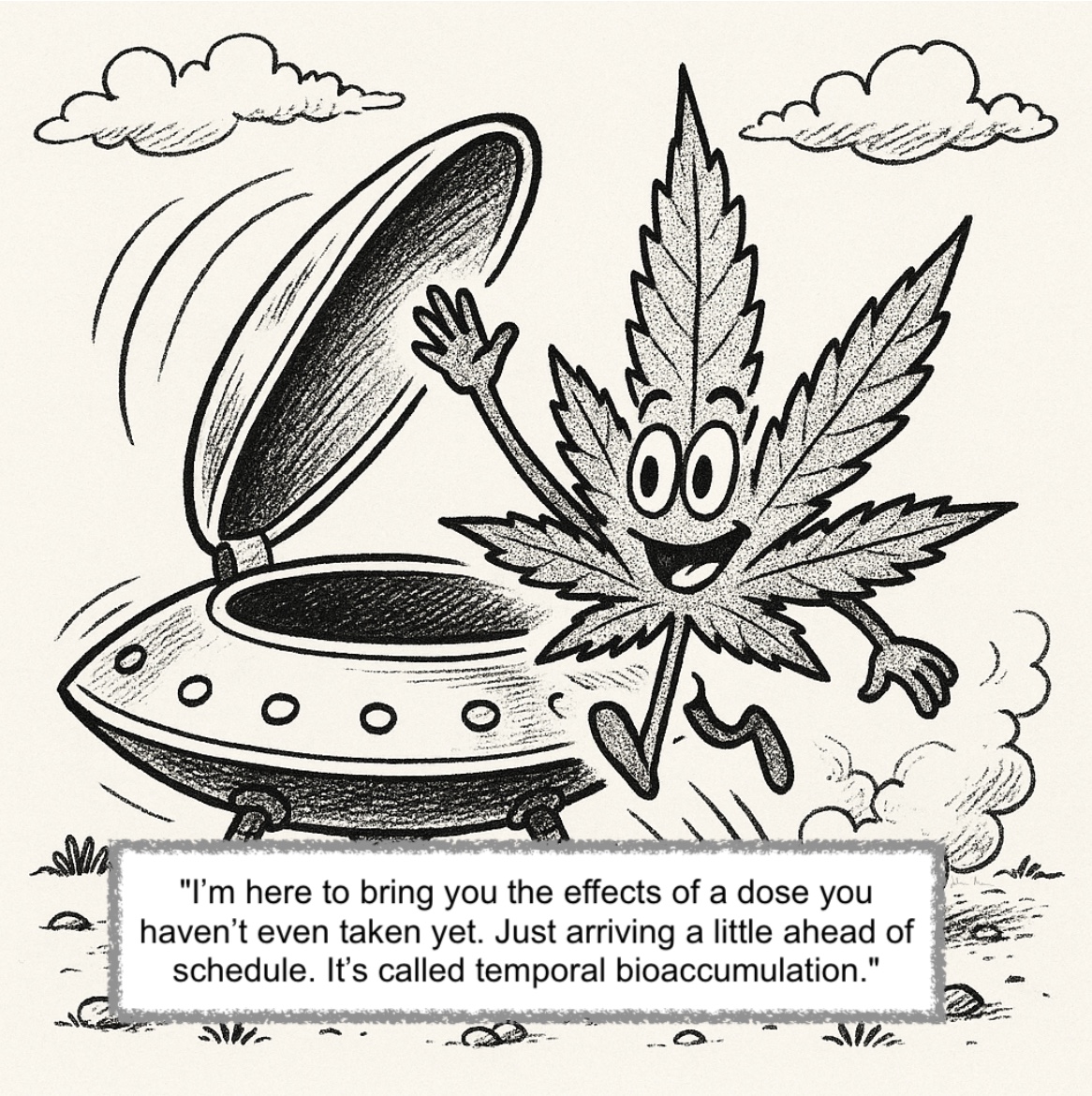 pot leaf with ufo